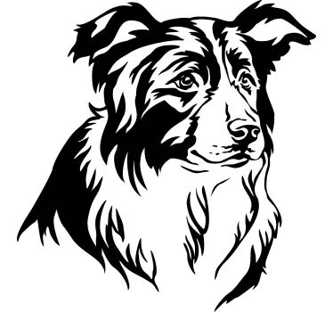 Naklejka ścienna zwierzęta domowe Portret collie - TenStickers