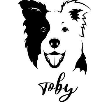 Naklejka ścienna zwierzęta domowe Białe imię collie - TenStickers