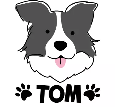 Naklejka ścienna zwierzęta domowe Collie spersonalizowane - TenStickers