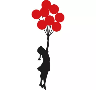 Dziewczynka z Balonami Banksy Naklejka Ścienna - TenStickers