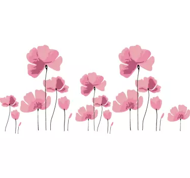 Naklejka na ścianę kwiaty Maki - TenStickers