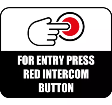 Naklejka dekoracyjna czerwony przycisk domofonu - TenStickers