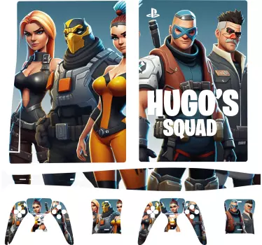 Naklejka na ps5 hugo's squad - TenStickers