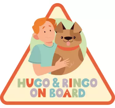Okleina na samochód dziecko i pies na pokładzie - TenStickers