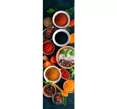 Okleina na lodówkę miski z przyprawami - TenStickers