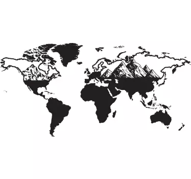 Naklejka na kampera mapa świata z górami - TenStickers