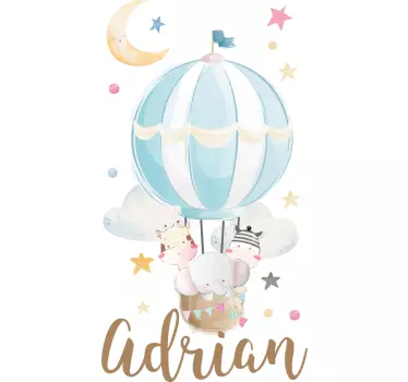 Naklejka na ścianę balon z własnym imieniem - TenStickers