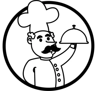 Naklejka do kuchni okrągły rysunek szefa kuchni - TenStickers