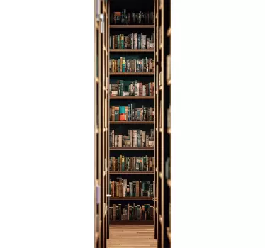 Okleina na drzwi korytarz przez bibliotekę - TenStickers