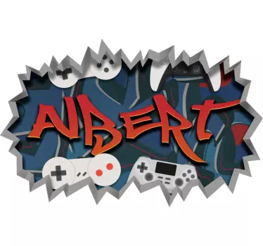naklejka na ścianę młodzieżowa graffiti graczy - TenStickers