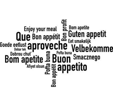 Naklejka na ścianę smacznego w różnych językach - TenStickers