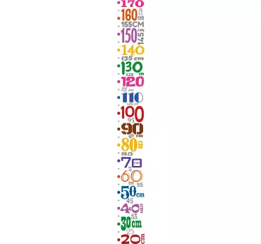 Kolorowa miarka wzrostu naklejka ścienna - TenStickers