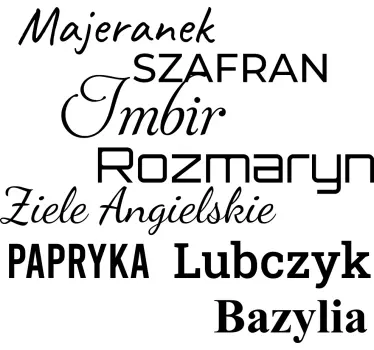 Naklejka na ścianę do kuchni różne przyprawy - TenStickers