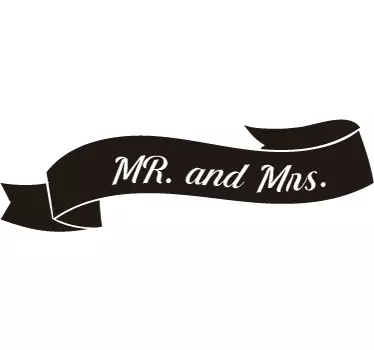 Naklejka ścienna ślubna Mr. and Mrs. - TenStickers