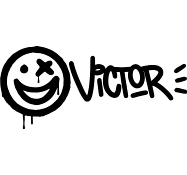 Naklejka dekoracyjna urban smiley imię - TenStickers