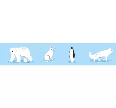 Naklejka dekoracyjna wzory zwierzęta arktyczne - TenStickers