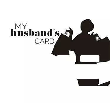 Naklejka na kartę kredytową My husband's card - TenStickers