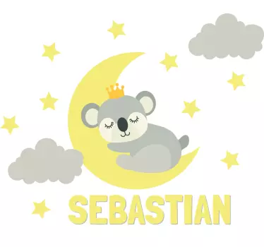 Naklejka do pokoju dziecięcego śpiący król koala - TenStickers