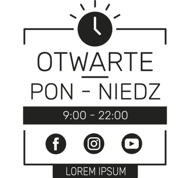 Naklejka na witrynę sklepową spersonalizowany harmonogram - TenStickers