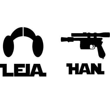Naklejka Star Wars - Leia i Han - TenStickers