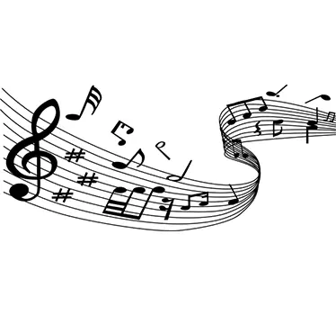 Naklejka na ścianę linie muzyczne z nutami - TenStickers