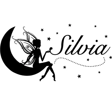 Naklejka personalizowana wróżka na księżycu - TenStickers