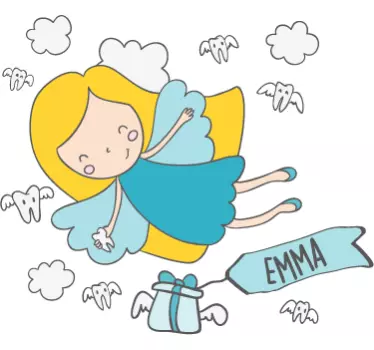 Dzieci spersonalizowane naklejki z bajki ząb - TenStickers