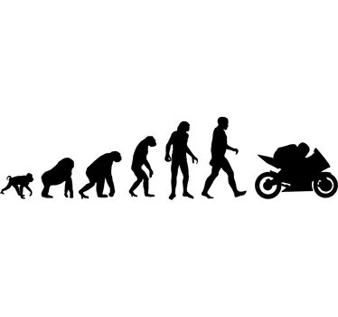 Ewolucja człowieka naklejka na motocykl - TenStickers