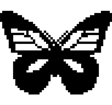Motyl w wymiarze Pixel Naklejka ścienna - TenStickers