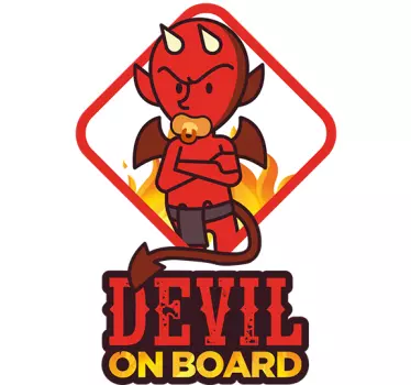 Naklejka na samochód devil on board - TenStickers