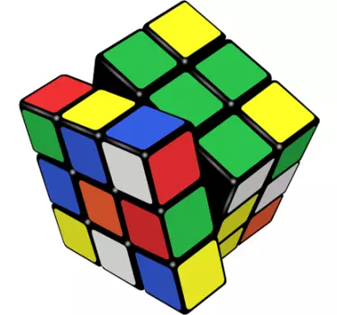 Naklejka 3D kostka Rubika - TenStickers