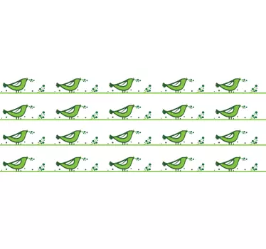 Naklejka bordiura zielone ptaki - TenStickers