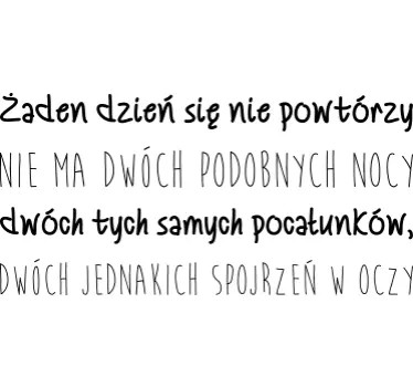 Naklejka cytat Wisława Szymborska nic dwa razy - TenStickers