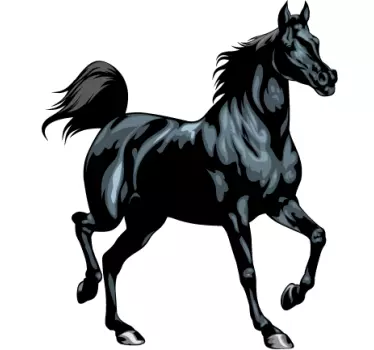 Naklejka czarny koń - TenStickers