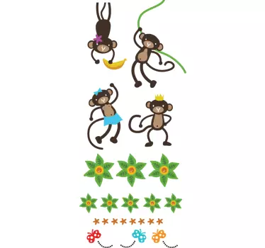 Naklejka dekoracyjna kolekcja małp - TenStickers
