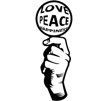 Naklejka dekoracyjna Love Peace Happiness - TenStickers