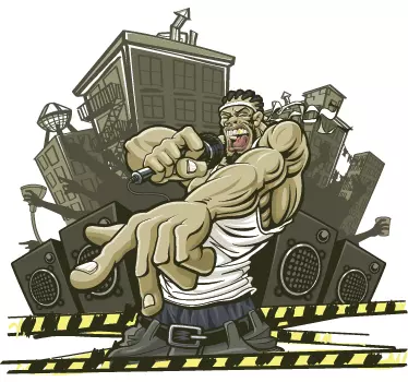Naklejka dekoracyjna miejski rapper - TenStickers
