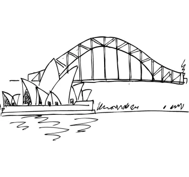 Naklejka dekoracyjna na ścianę szkic Sydney Opera - TenStickers