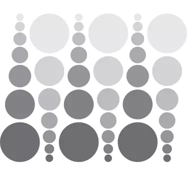 Zestaw 42 naklejek na ścianę Szare okręgi - TenStickers