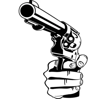 Naklejka na ścianę do salonu dekoracyjna pistolet - TenStickers
