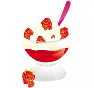 Naklejka na ścianę do kuchni puchar z lodami - TenStickers