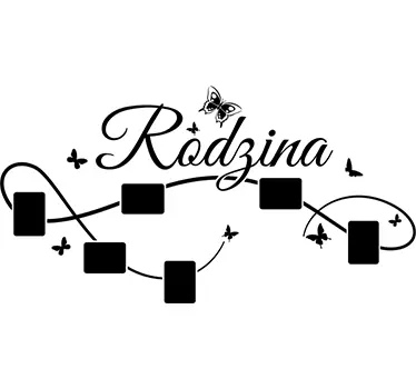 Naklejka na ścianę do salonu rodzina ze zdjęciami - TenStickers