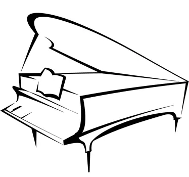 Naklejka dekoracyjna rysunek pianina - TenStickers