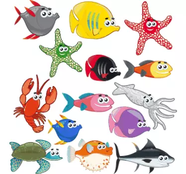 Naklejka dekoracyjna stworzenia morskie - TenStickers