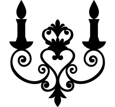 Naklejka na ścianę do salonu świecznik - TenStickers