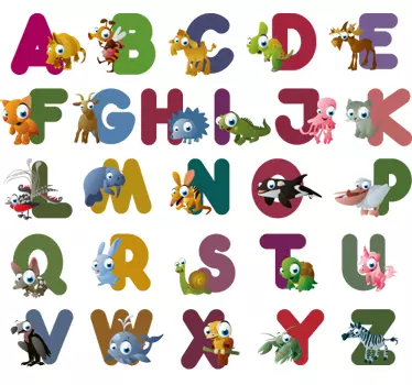 Naklejka literki abecadło zwierzęta - TenStickers