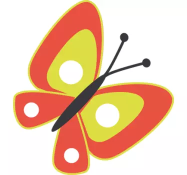 Naklejka dla dzieci czerwony motyl - TenStickers