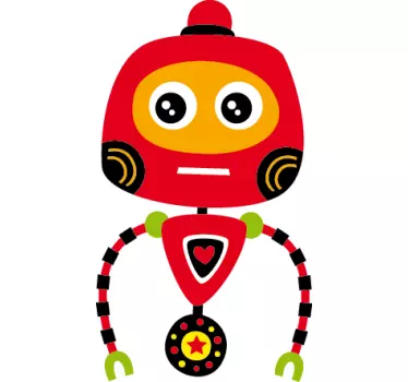 Naklejka dla dzieci czerwony robot - TenStickers
