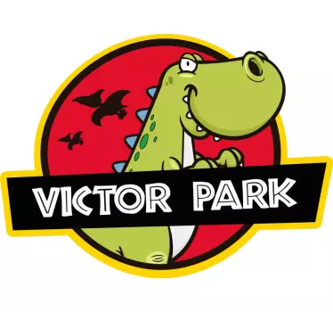 Naklejka dla dzieci dinozaur z imieniem Twojego dziecka - TenStickers