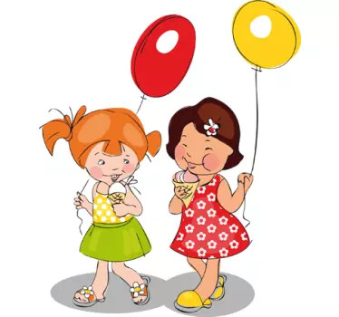 Naklejka dla dzieci dziewczynki lody i balony - TenStickers